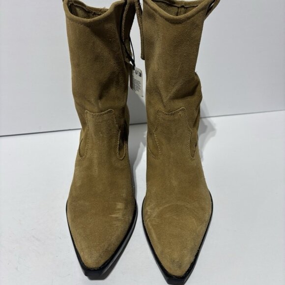 Zara Women’s Brown Suede Western Boots, Size EUR 39, US 8 M - Picture 3 of 6